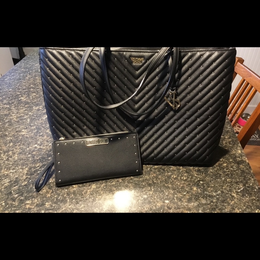 Victoria Secret tote bag and matching wallet.